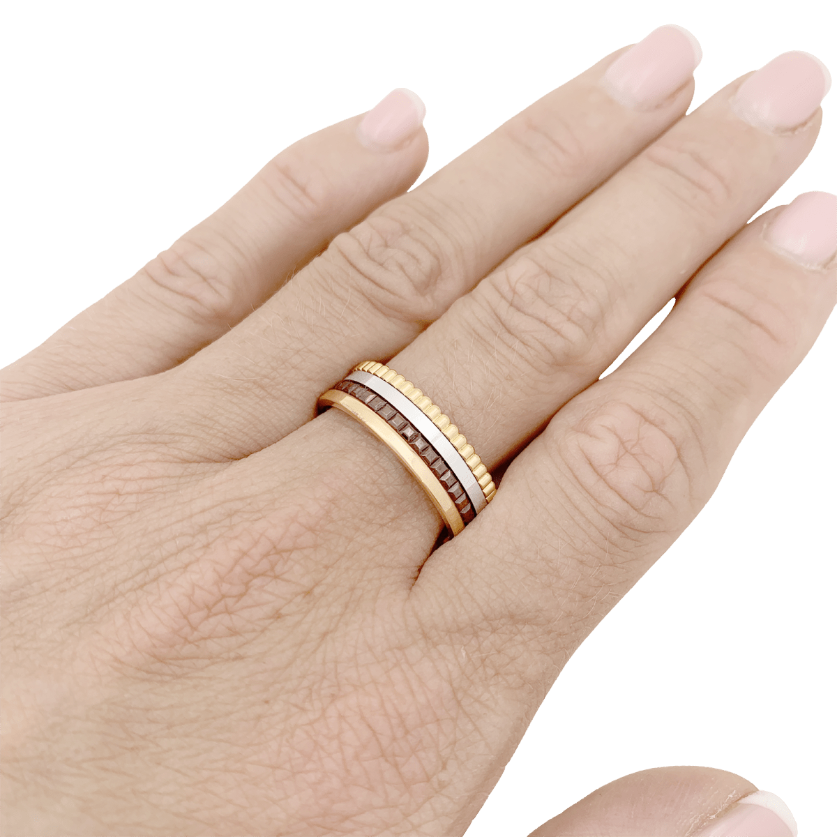 Bague Boucheron, "Quatre Classique Small",, en or rose, blanc et jaune. - Maison Eloe