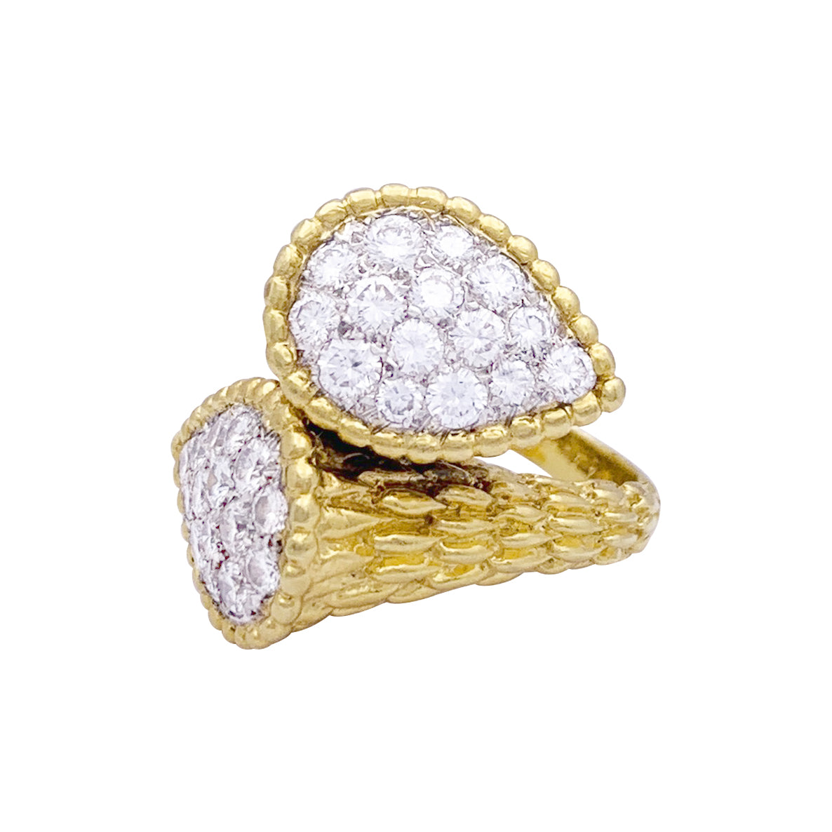 Bague Boucheron vintage "Serpent Bohème" or jaune, platine, diamants.