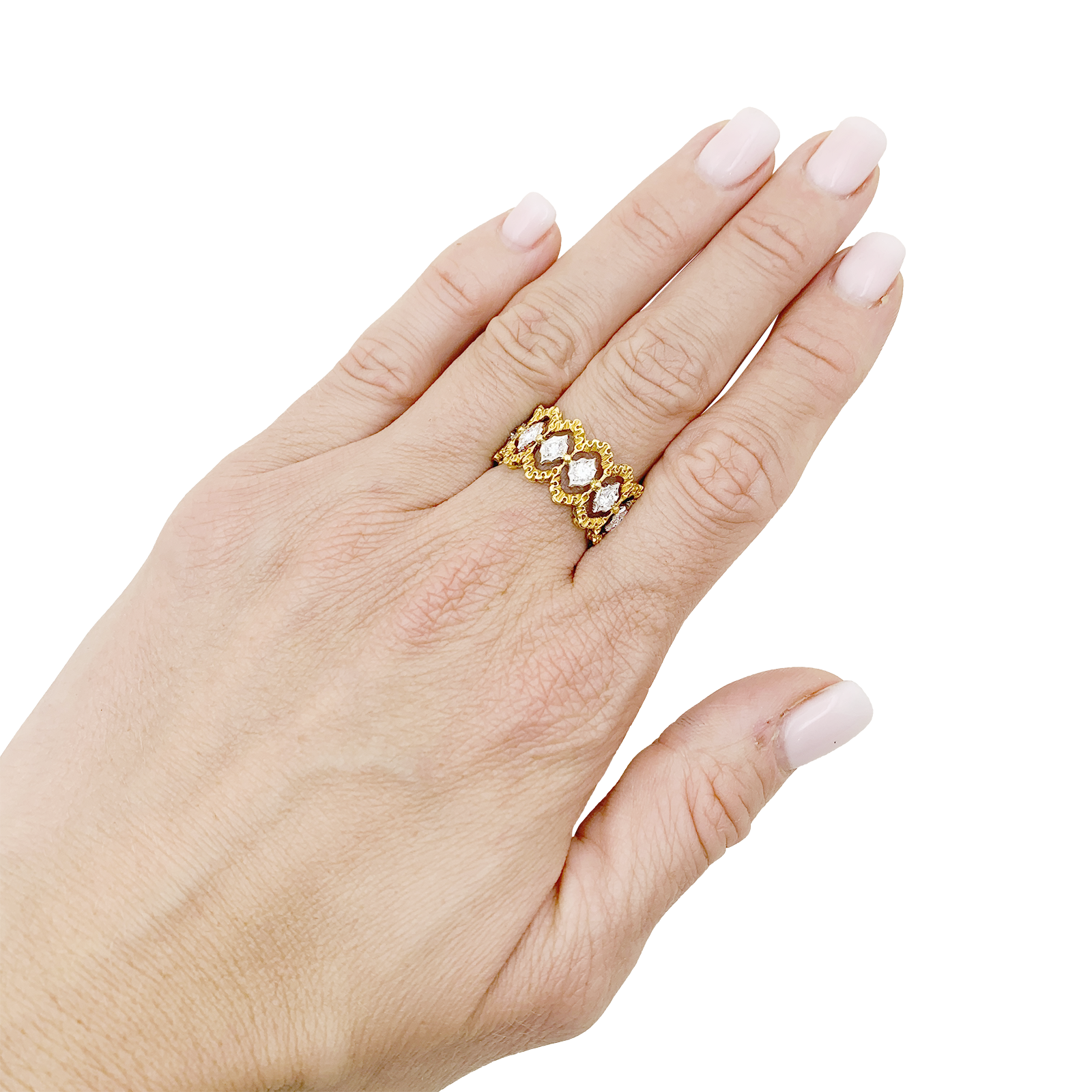 Bague Buccellati "Eternelle Band" or, diamants.