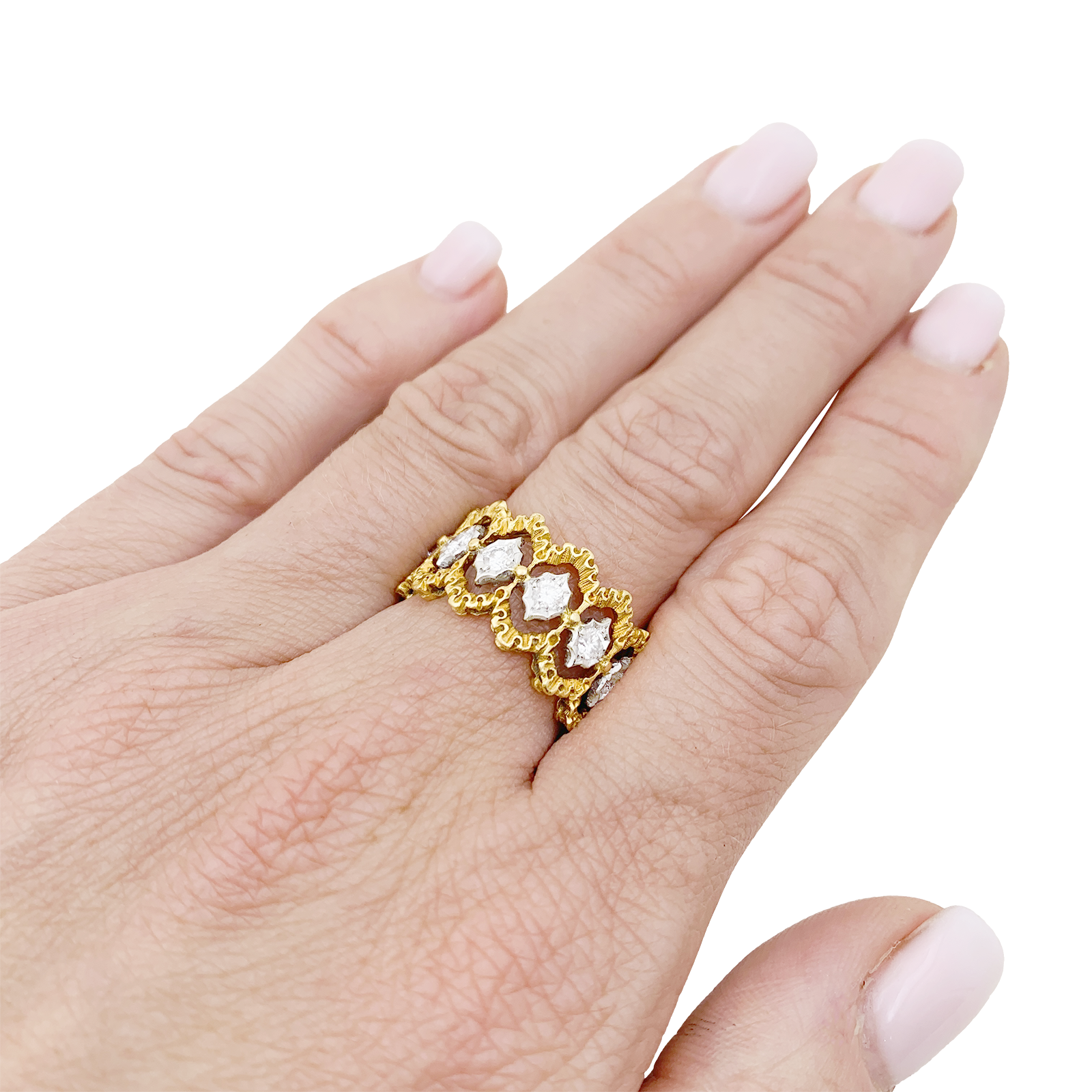 Bague Buccellati "Eternelle Band" or, diamants.