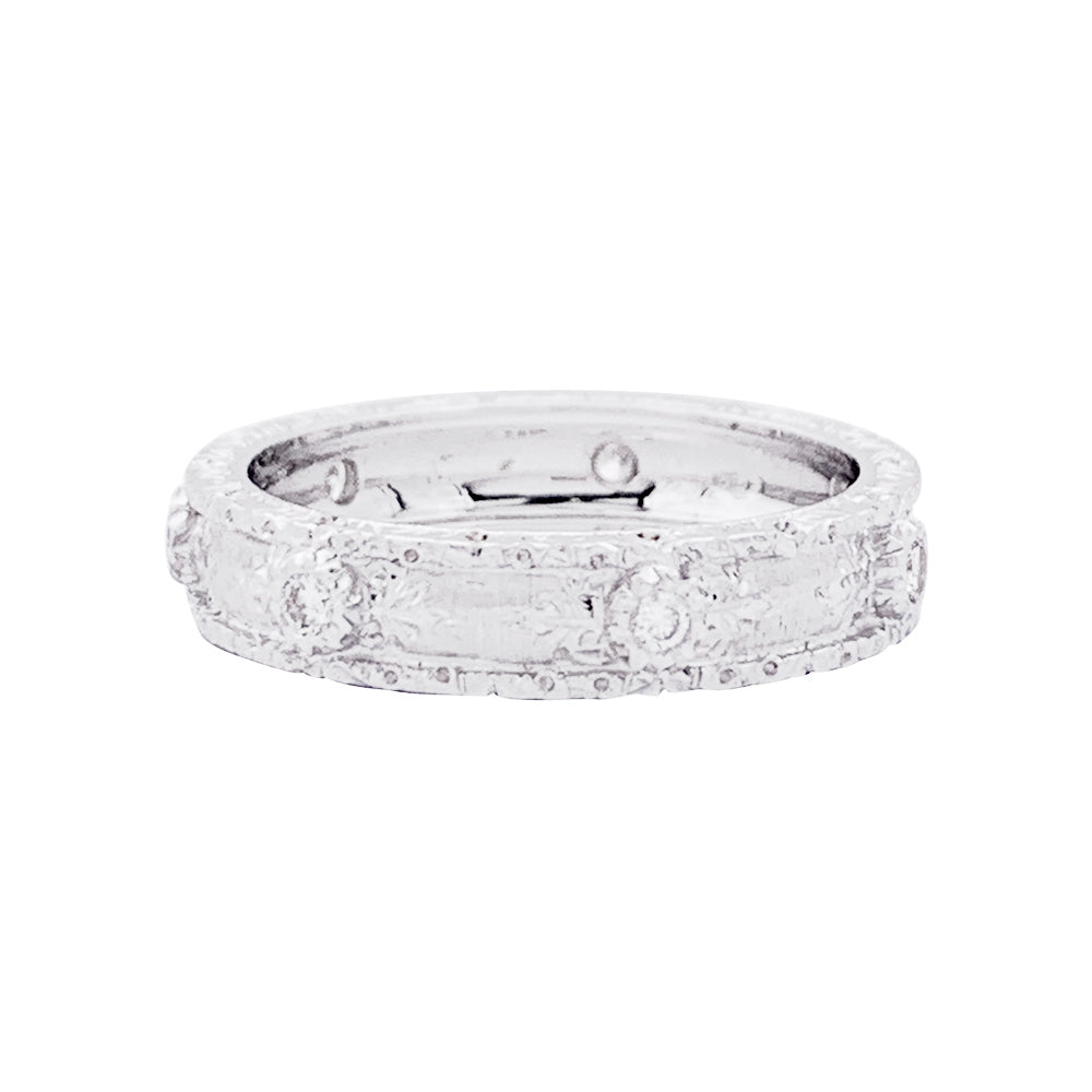 Bague Buccellati "Eternelle Macri Capri" or blanc, diamants.
