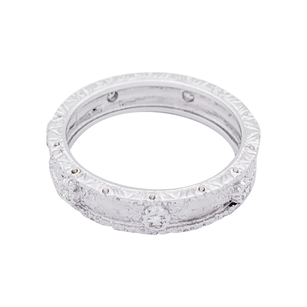 Bague Buccellati "Eternelle Macri Capri" or blanc, diamants.
