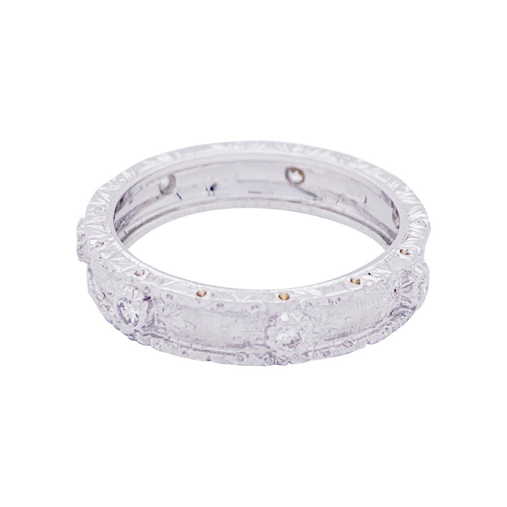 Bague Buccellati "Eternelle Macri Capri" or blanc, diamants.