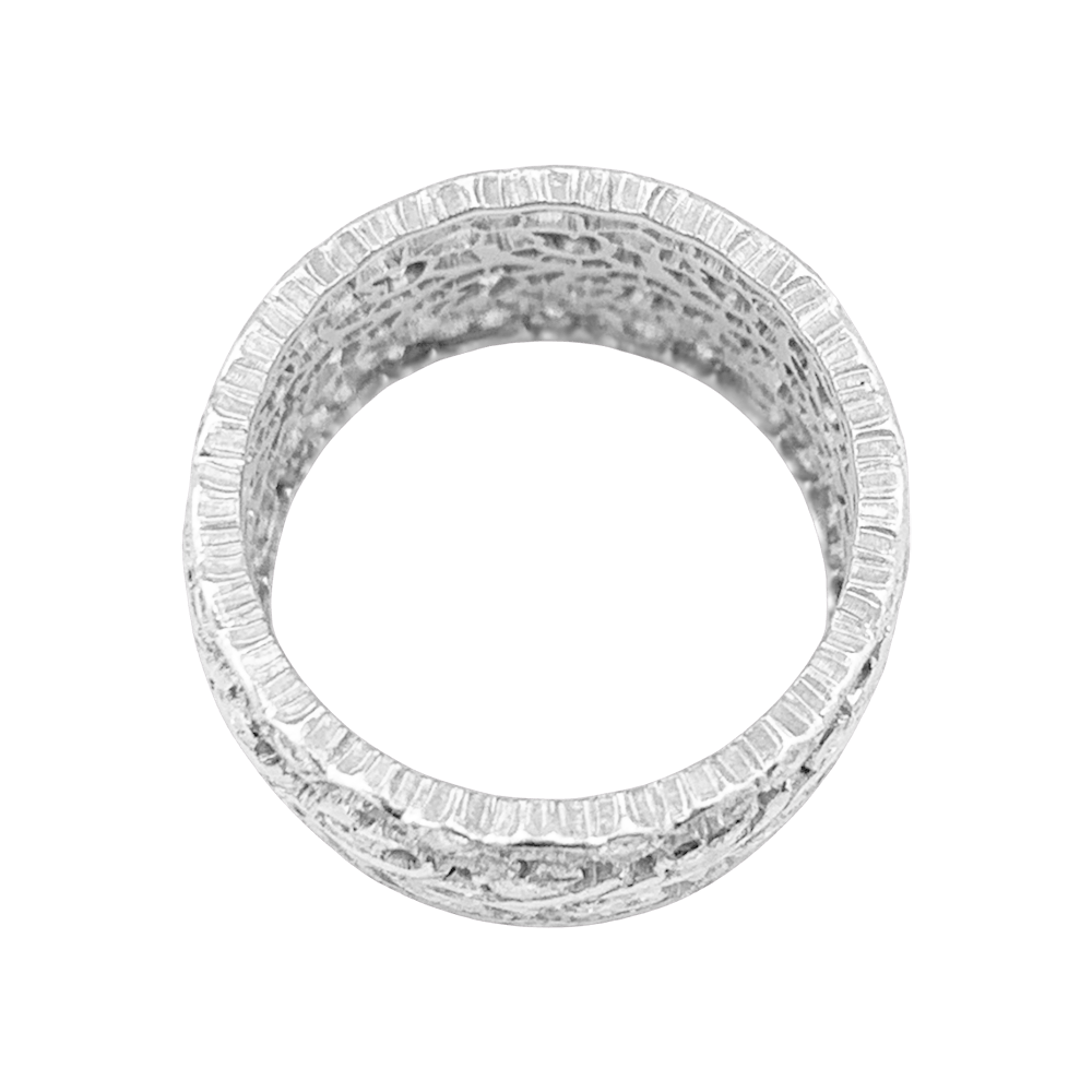 Bague Buccellati "Eternelle Tulle Ramage" or blanc, diamants. - Maison Eloe