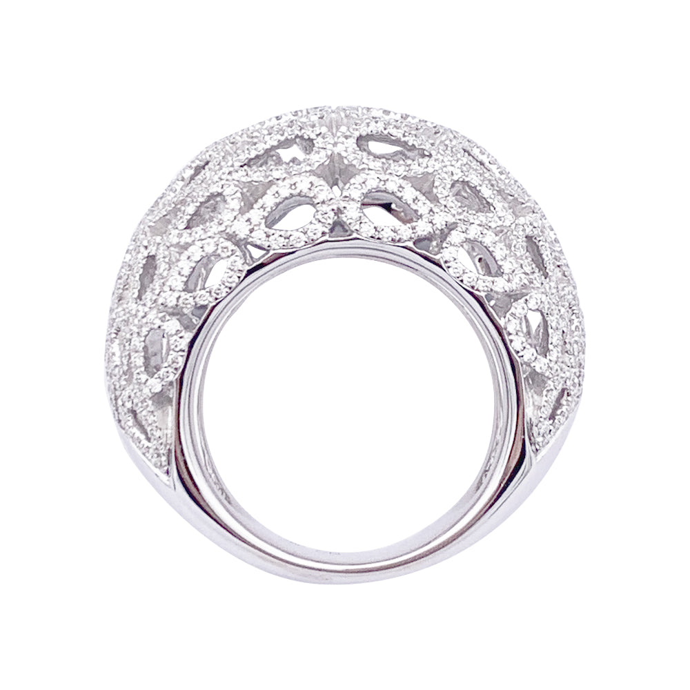 Bague Bucherer "Lacrima" or blanc, diamants.