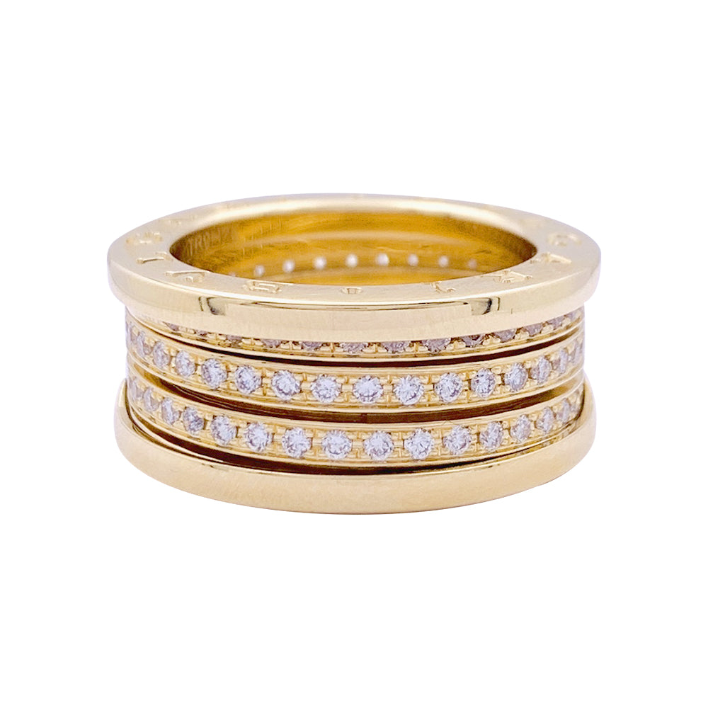 Bague Bulgari, "B.Zero1", or jaune et diamants.