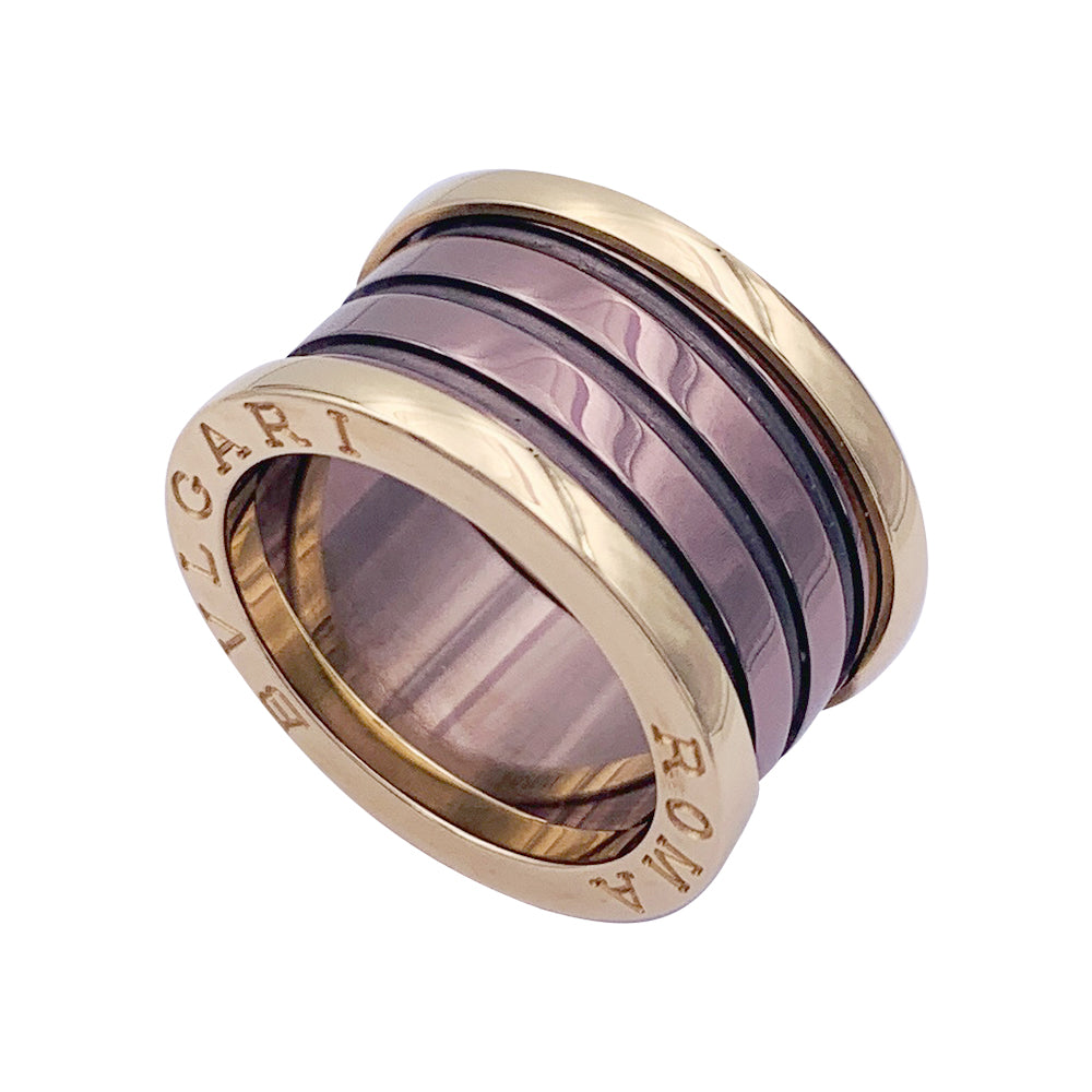 Bulgari bague , "B.Zero1", or rose, cermet.