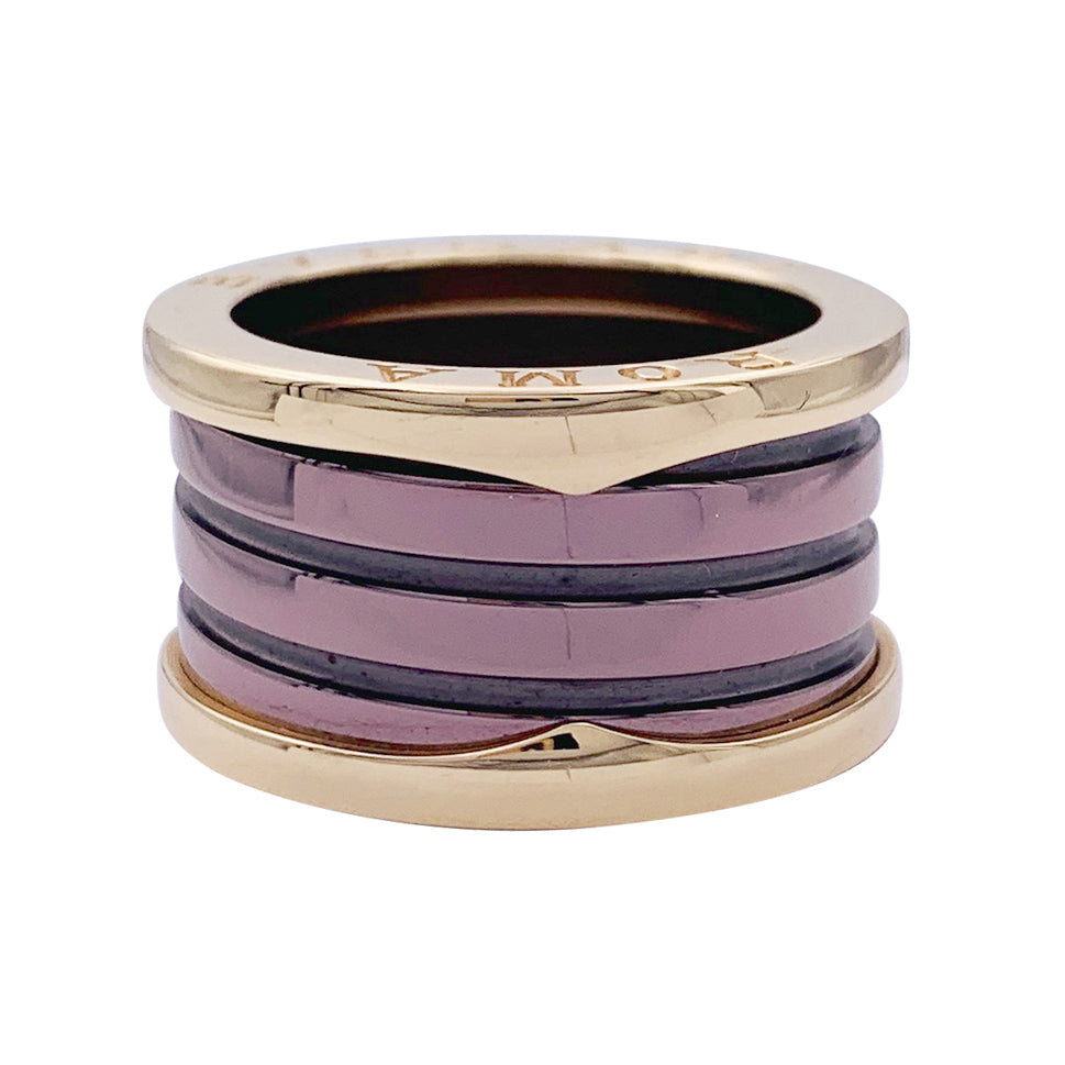 Bulgari bague , "B.Zero1", or rose, cermet.