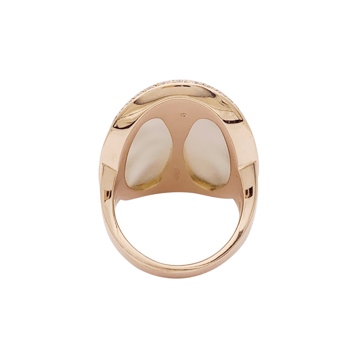 Bague Bulgari "Intarsio" or rose, nacre, diamants. - Maison Eloe