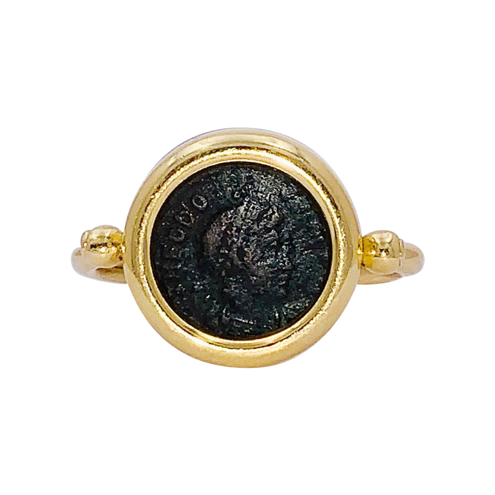 Bague Bulgari, "Monete", or jaune, pièce antique.