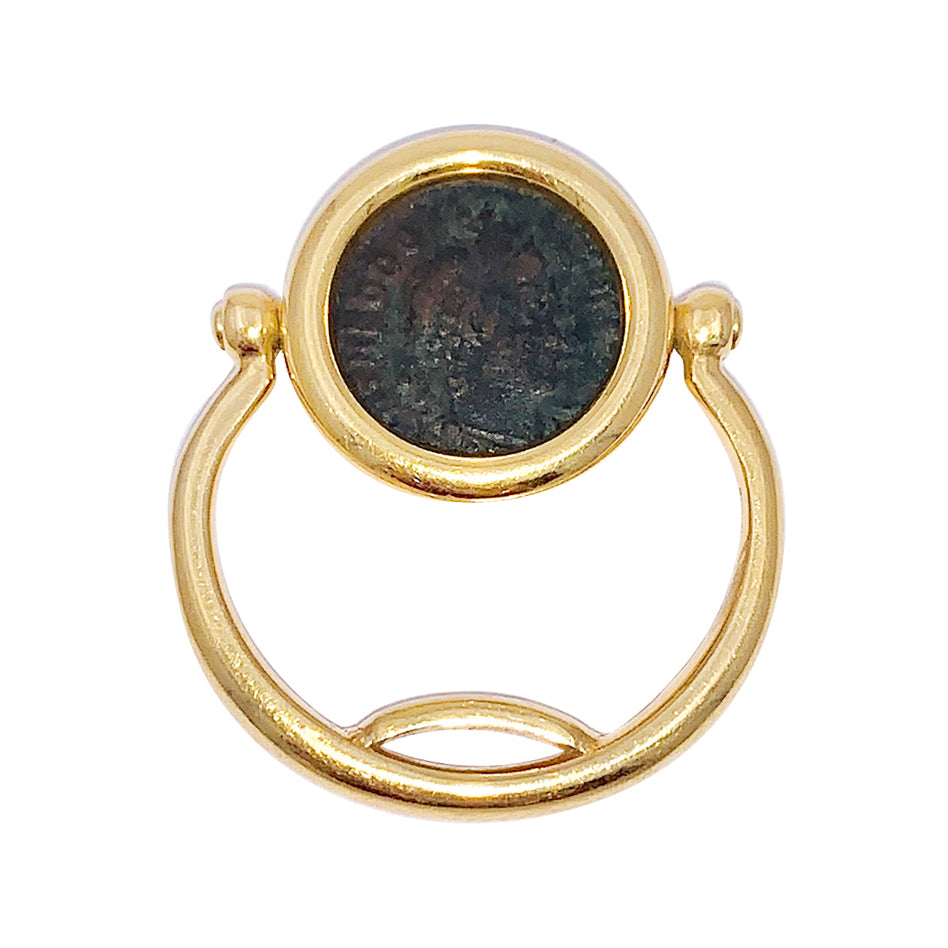 Bague Bulgari, "Monete", or jaune, pièce antique.
