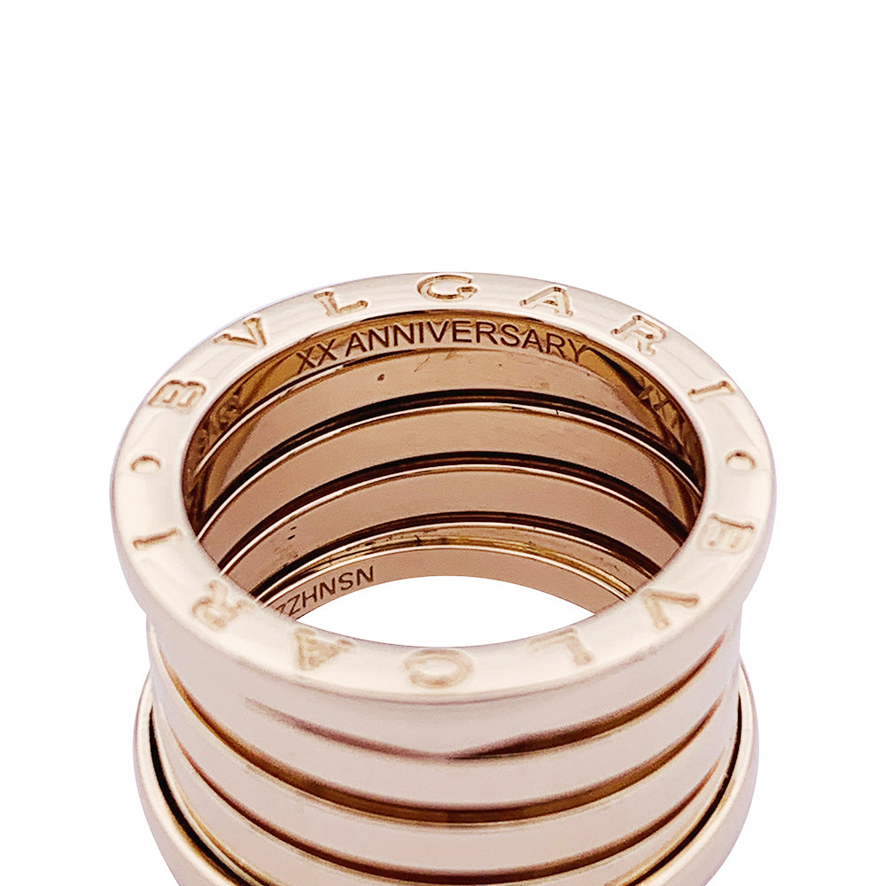 Bague Bulgari, “B.Zero1 XXth Anniversary”, en or rose.