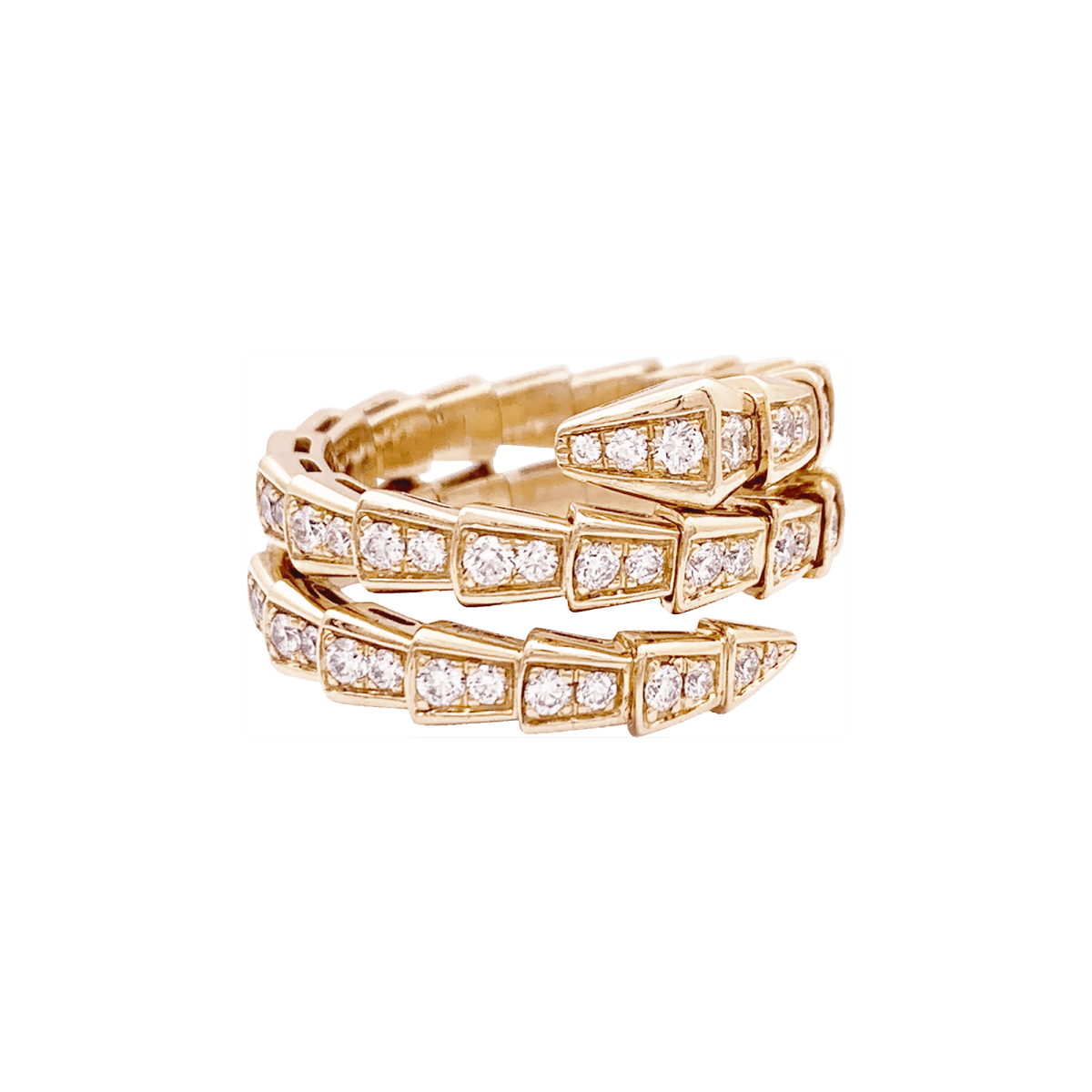 Bague Bulgari, "Serpenti Viper", or rose, diamants. - Maison Eloe