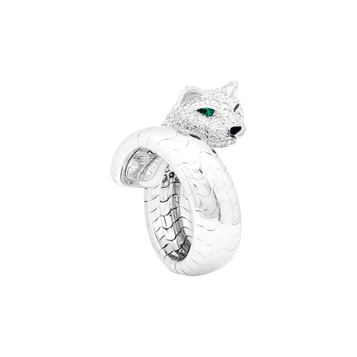 Bague CARTIER, "Lakarda", or blanc, diamants. - Maison Eloe