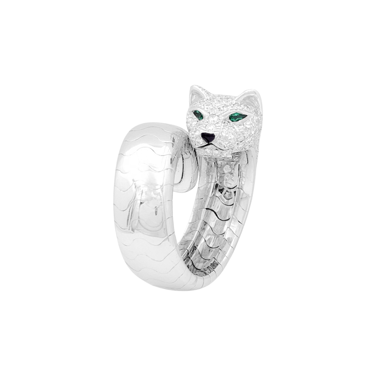 Bague CARTIER, "Lakarda", or blanc, diamants. - Maison Eloe
