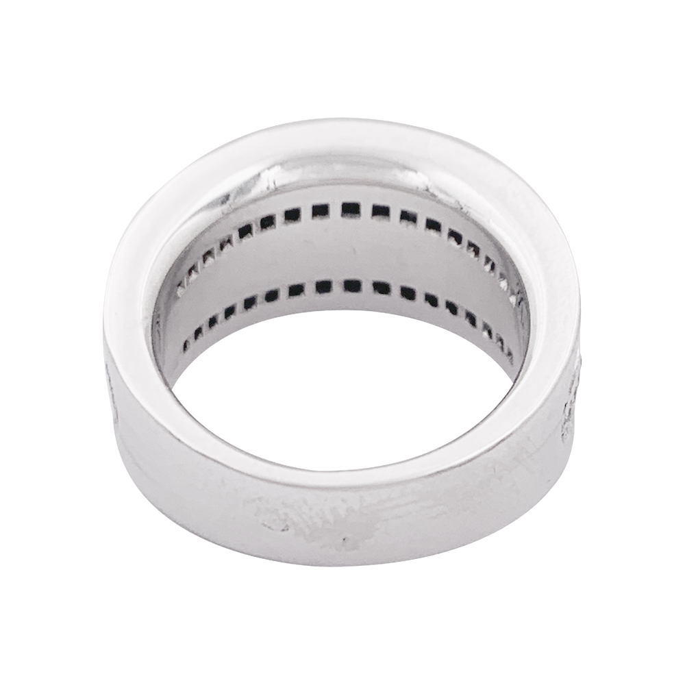 Bague Cartier "Barrette" or blanc, diamants.