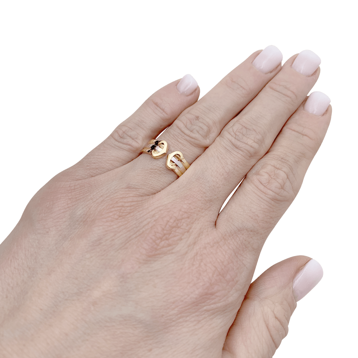 Bague Cartier, "Double C", trois tons d'or - Maison Eloe