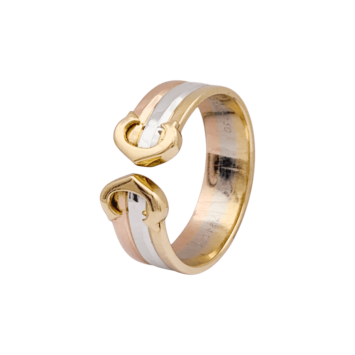 Bague Cartier, "Double C", trois tons d'or - Maison Eloe