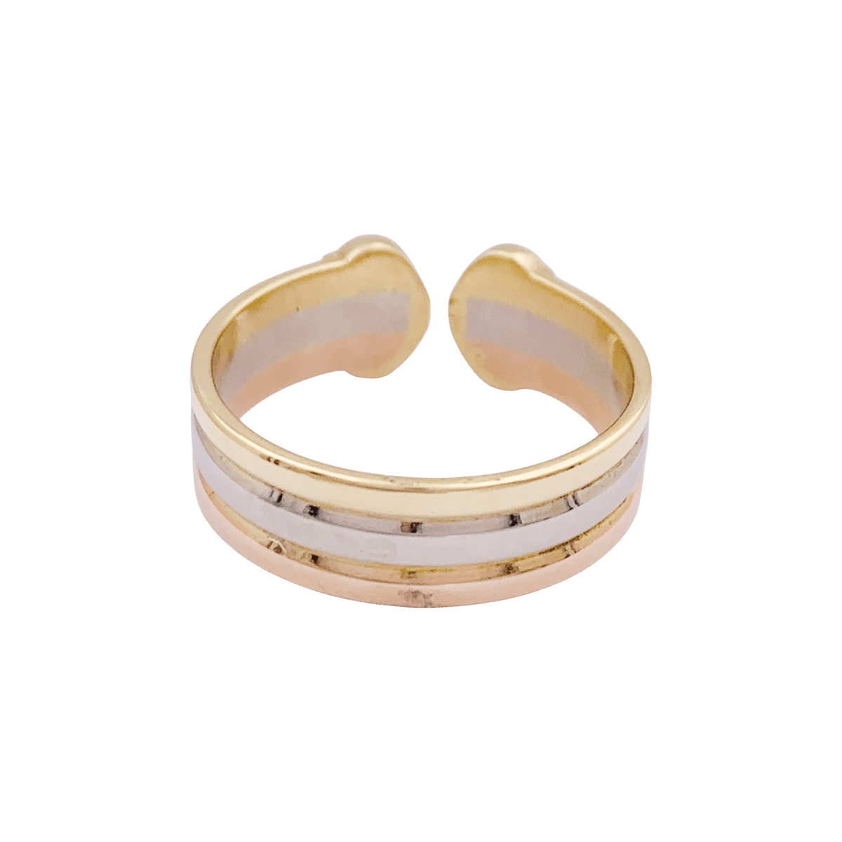Bague Cartier, "Double C", trois tons d'or - Maison Eloe