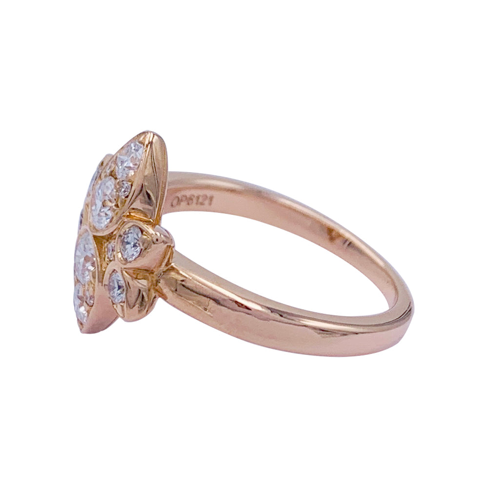 Bague Cartier, "Inde Mystériseuse", or rose, diamants.