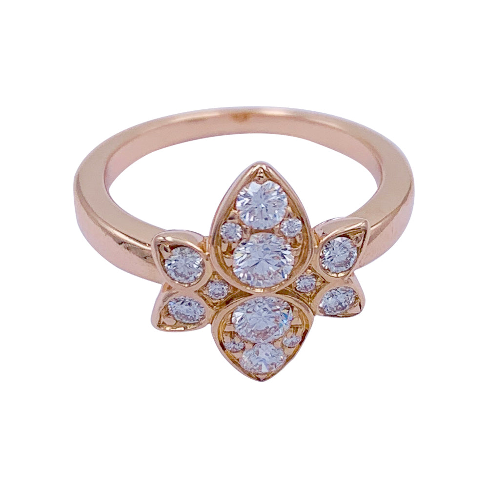 Cartier ring, "Mysterious India", pink gold, diamonds.