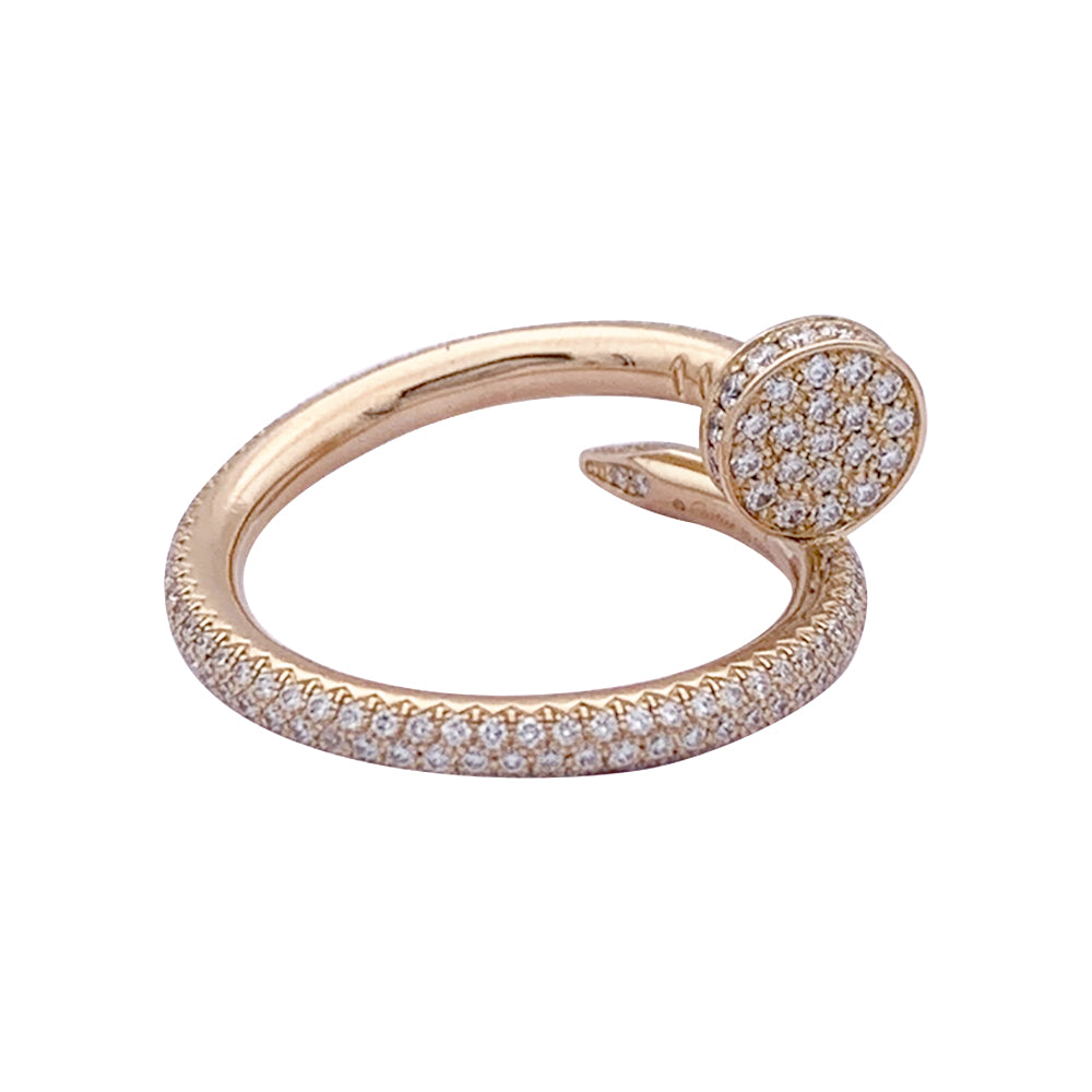 Cartier ring, "Juste Un Clou", pink gold, diamonds.