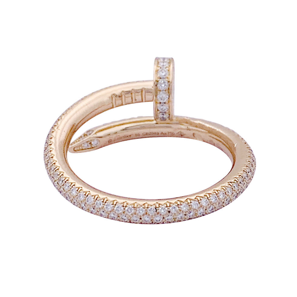 Cartier ring, "Juste Un Clou", pink gold, diamonds.