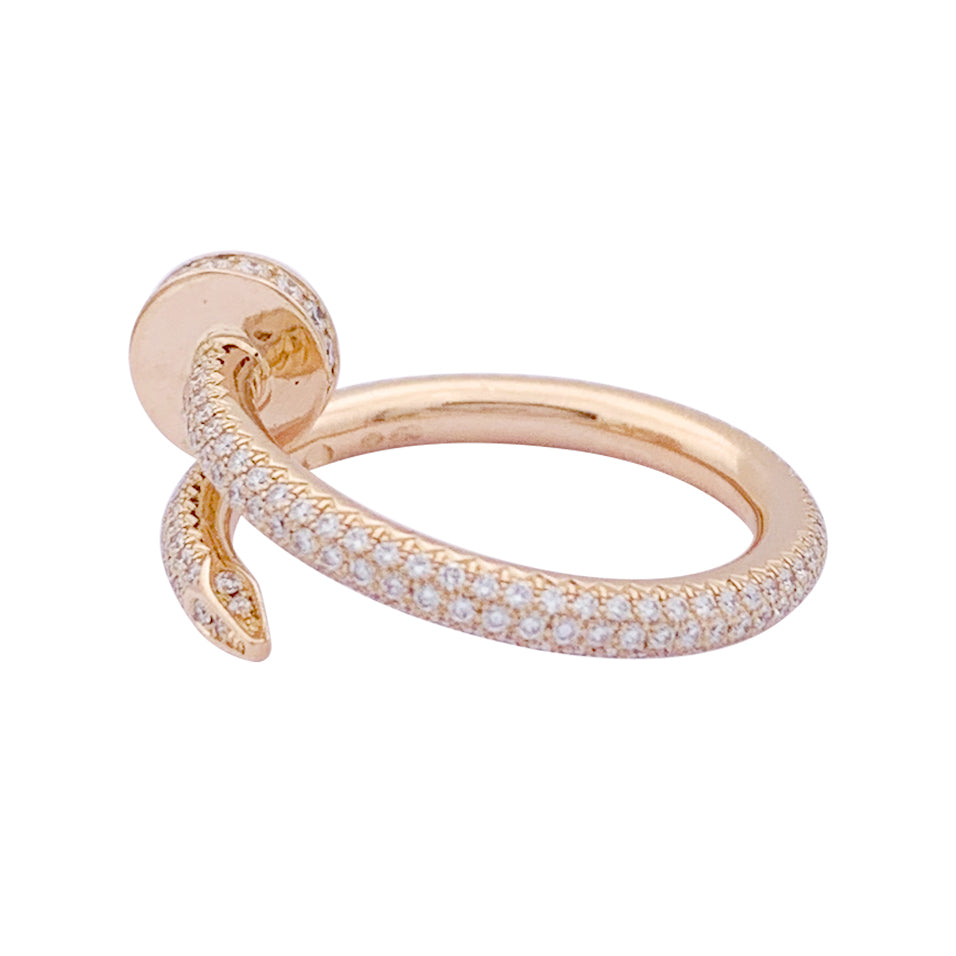 Cartier ring, "Juste Un Clou", pink gold, diamonds.