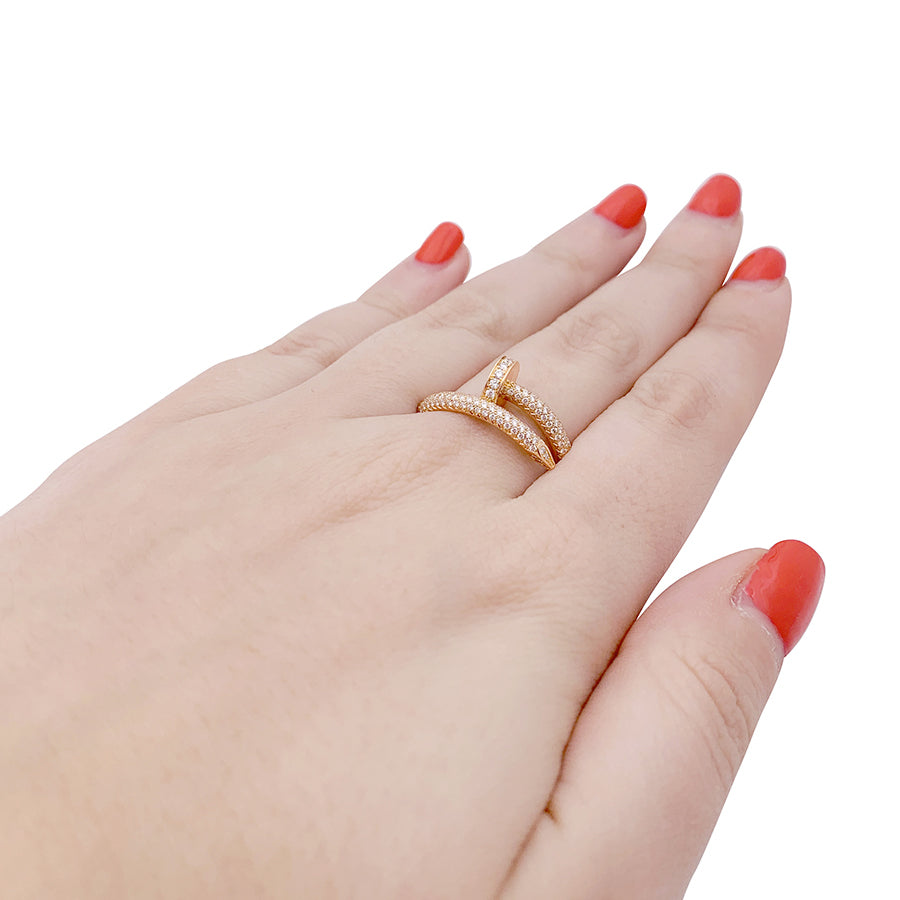 Cartier ring, "Juste Un Clou", pink gold, diamonds.