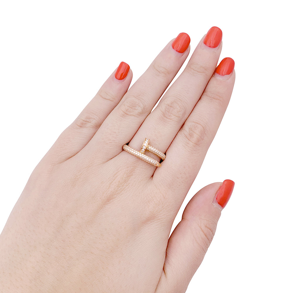 Cartier ring, "Juste Un Clou", pink gold, diamonds.