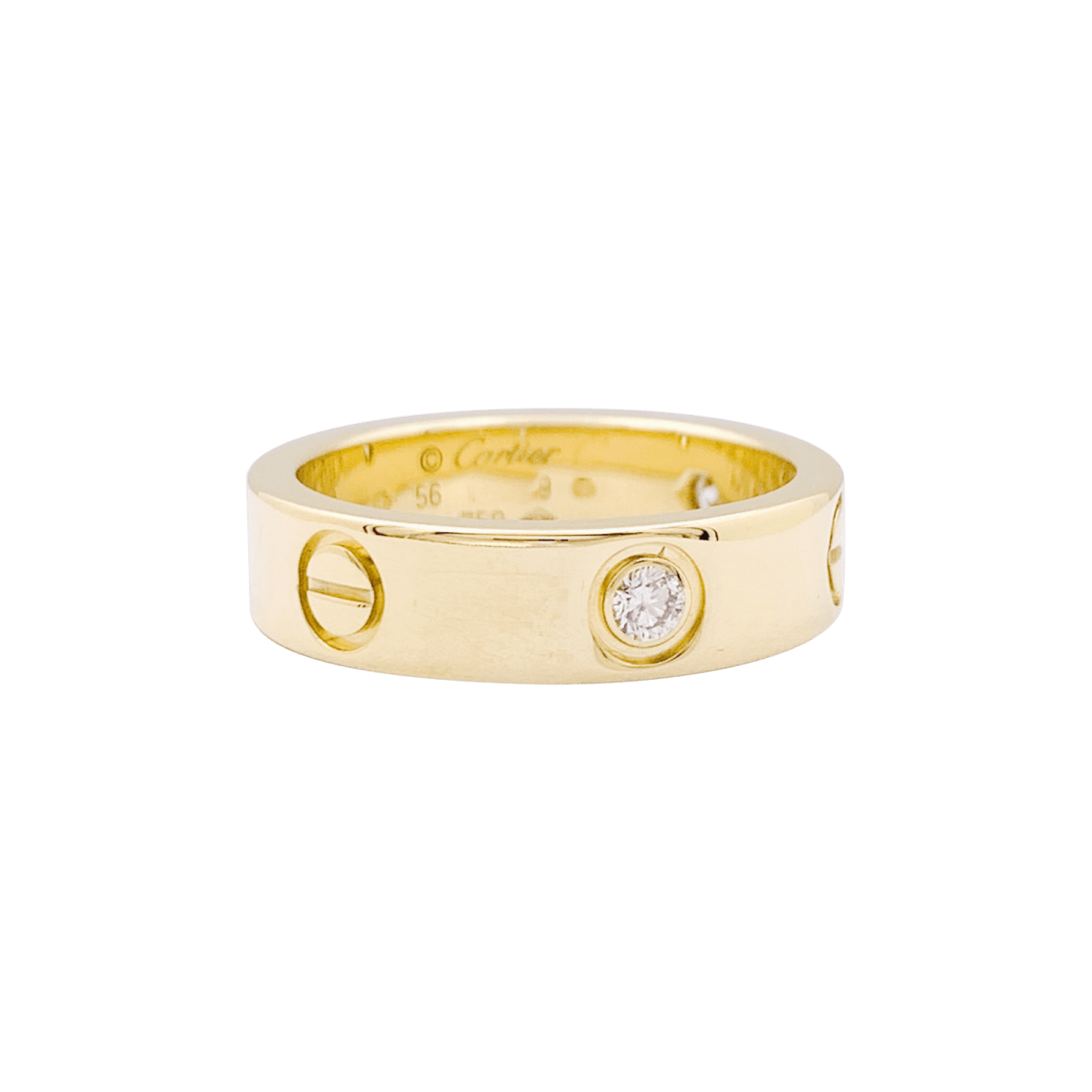 Bague Cartier, "Love 3 diamants", or jaune, diamants. - Maison Eloe