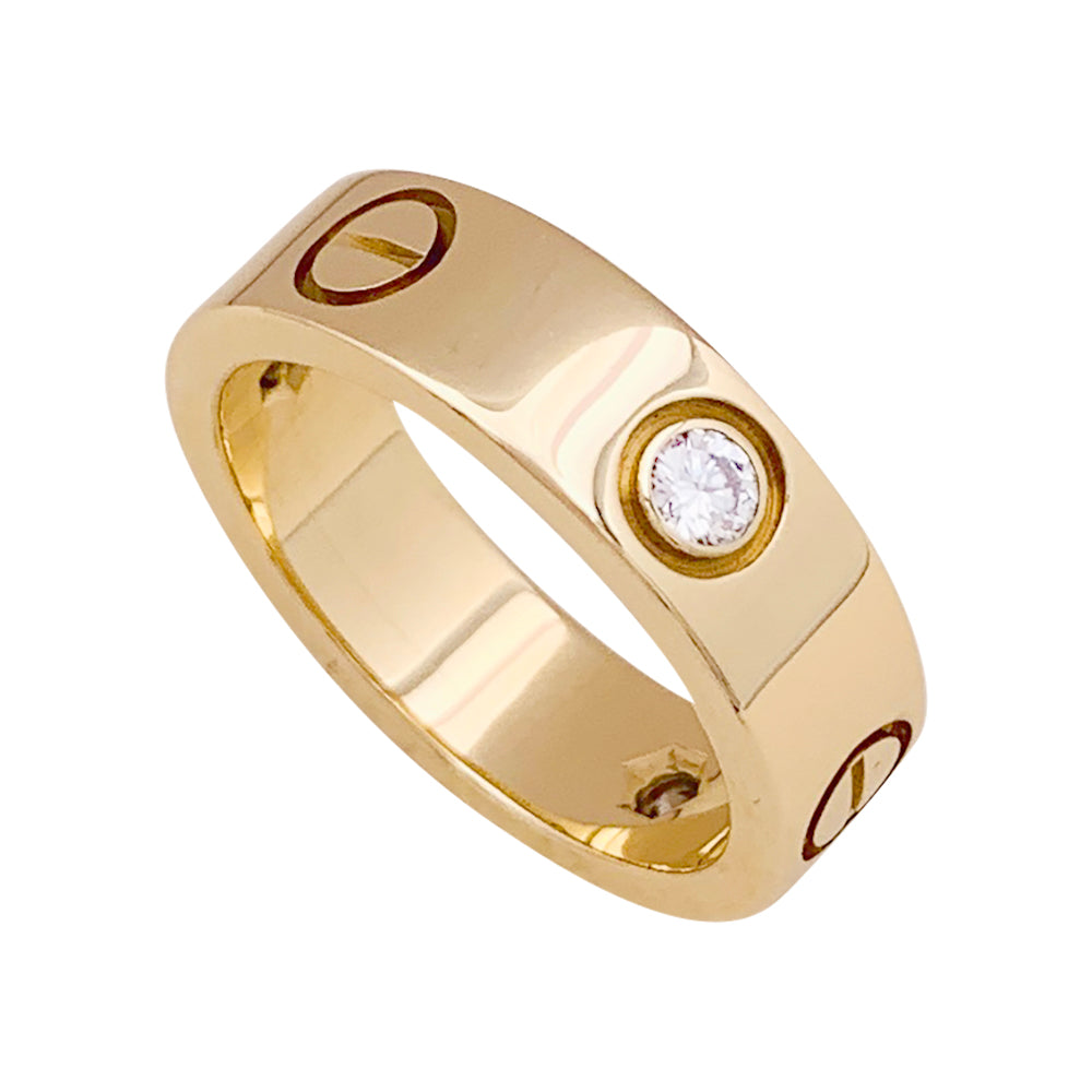 Cartier ring, "Love 3 diamonds", yellow gold, diamonds.