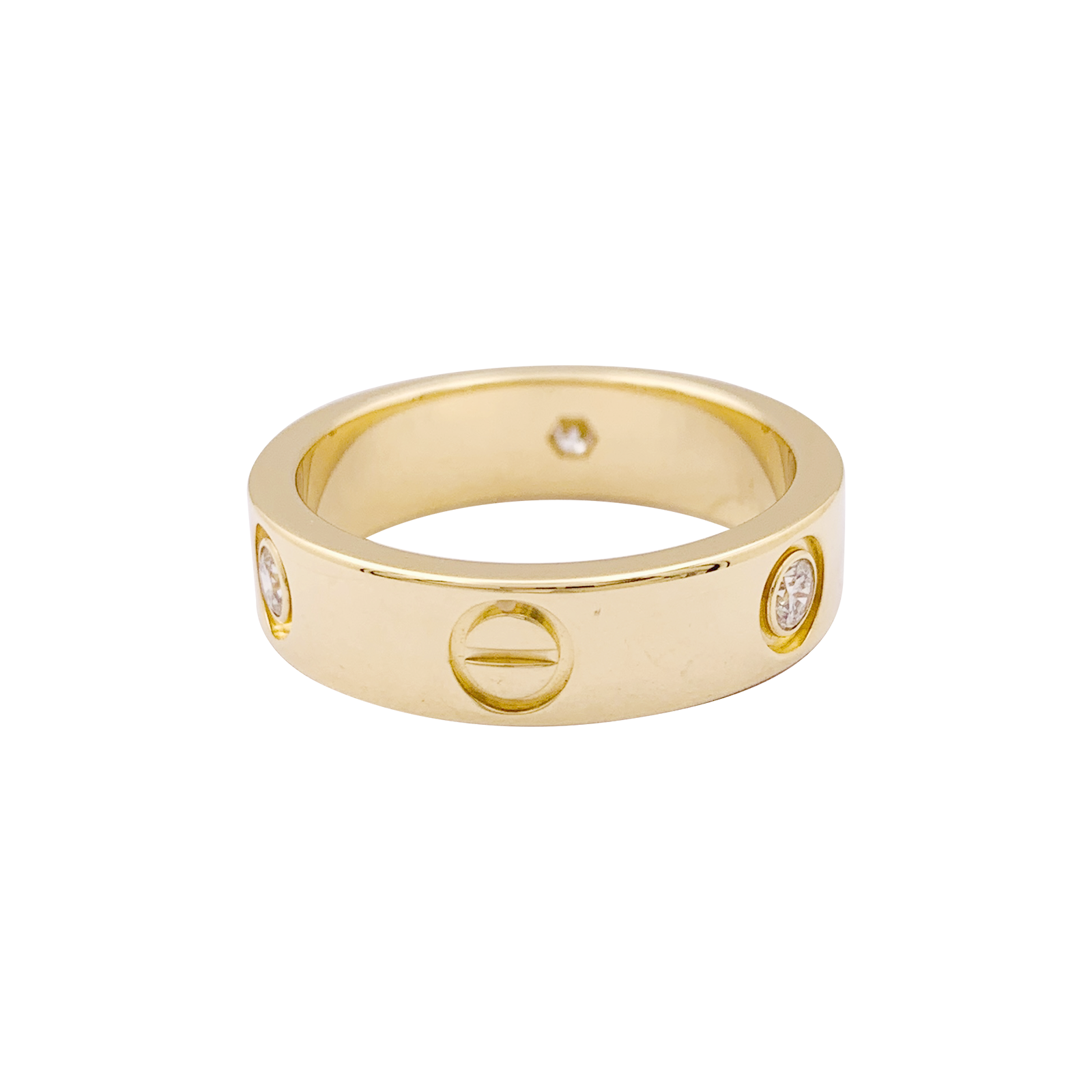Cartier ring, "Love 3 diamonds", yellow gold, diamonds.