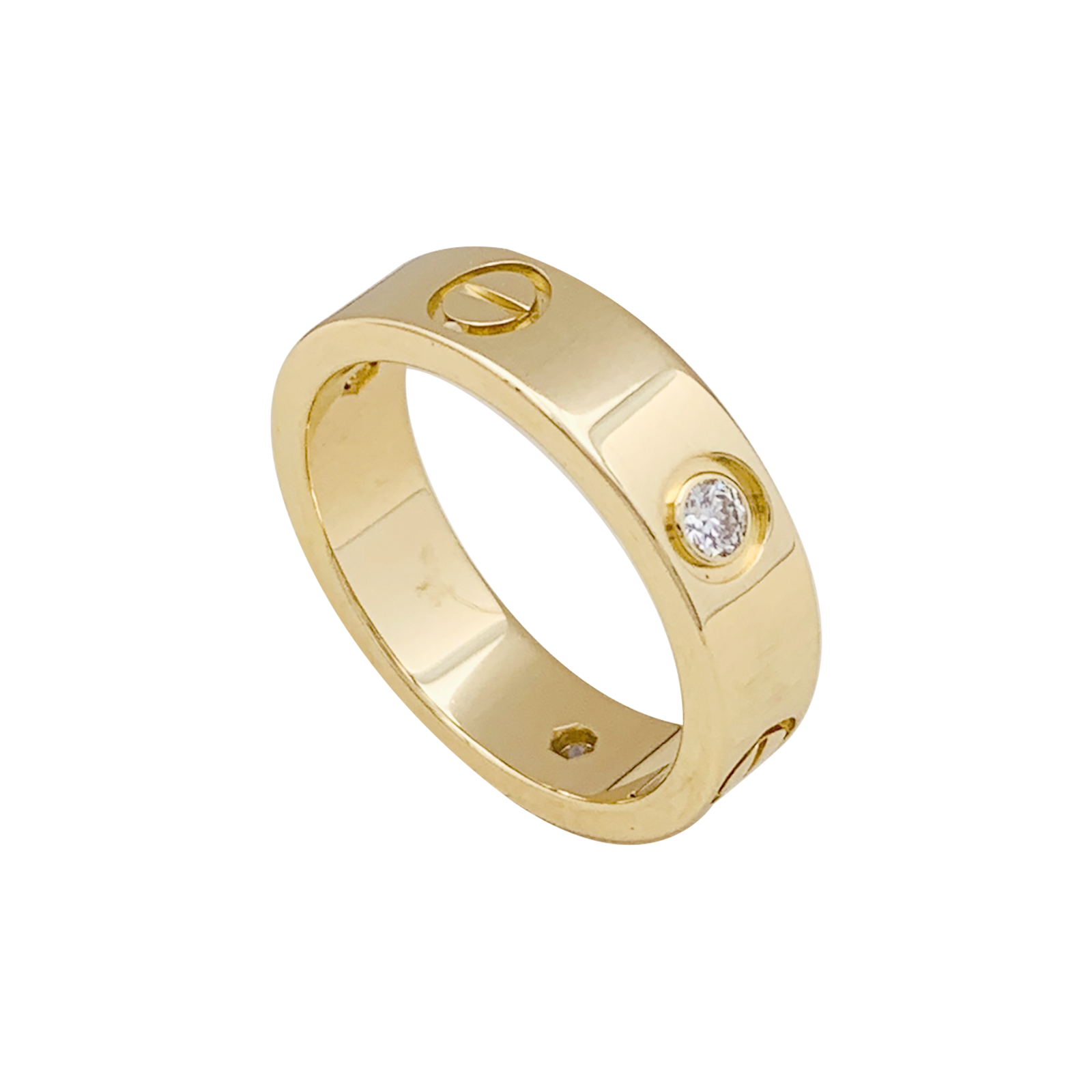 Cartier ring, "Love 3 diamonds", yellow gold, diamonds.