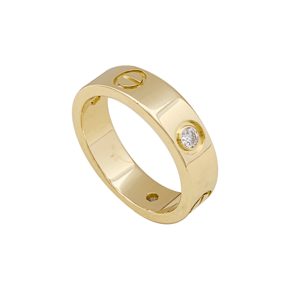 Bague Cartier, "Love 3 diamants", or jaune, diamants. - Maison Eloe