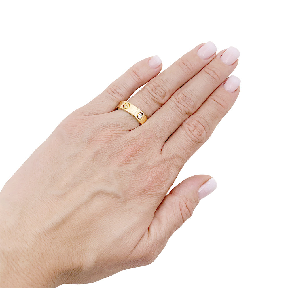 Cartier ring, "Love 3 diamonds", yellow gold, diamonds.
