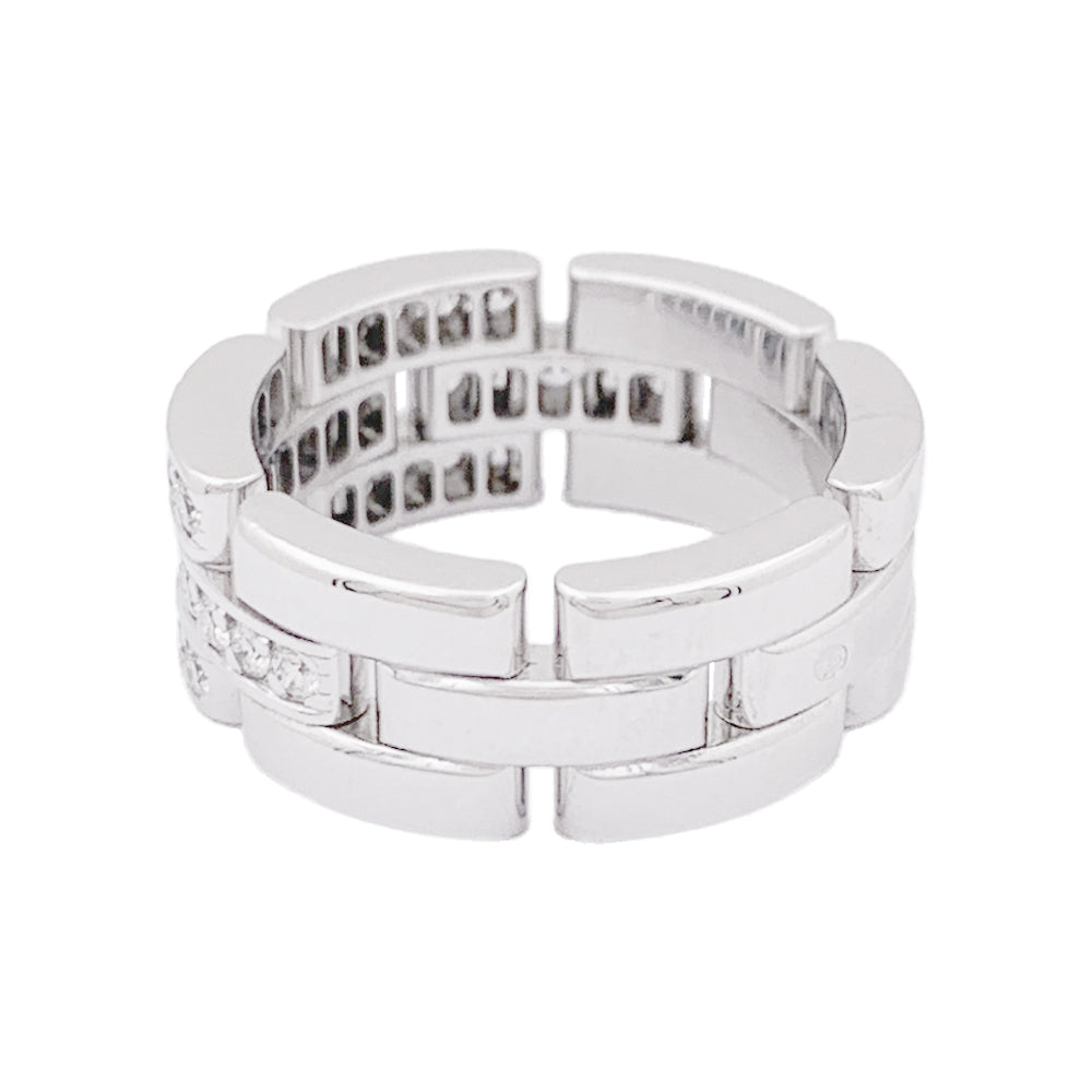 Bague Cartier "Maillon Panthère" or blanc, diamants.