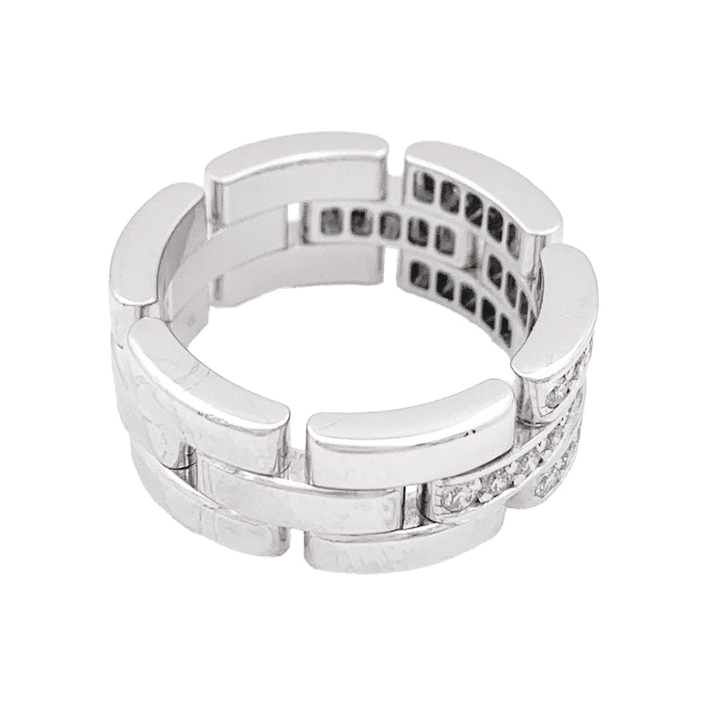 Bague Cartier "Maillon Panthère" or blanc, diamants.