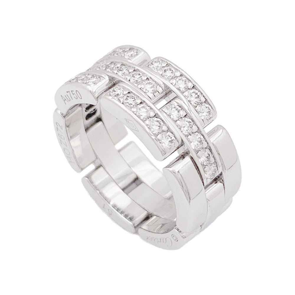 Bague Cartier "Maillon Panthère" or blanc, diamants.