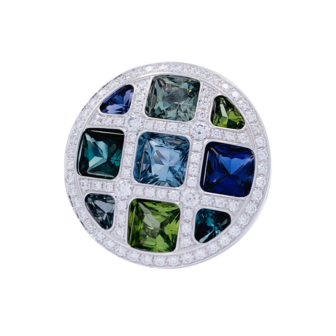 Cartier ring, "Pasha", in white gold, fine stones, diamonds.