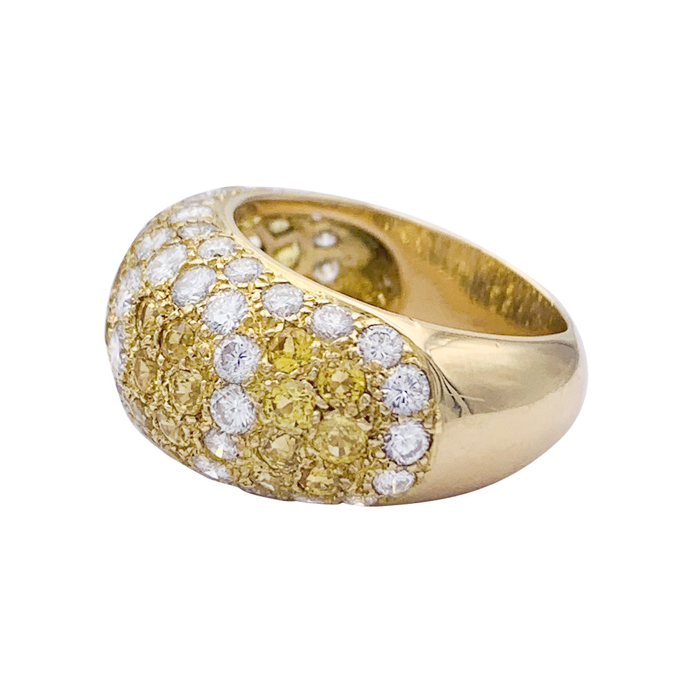 Bague Cartier, "Sauvage", en or jaune, diamants, saphirs jaunes.