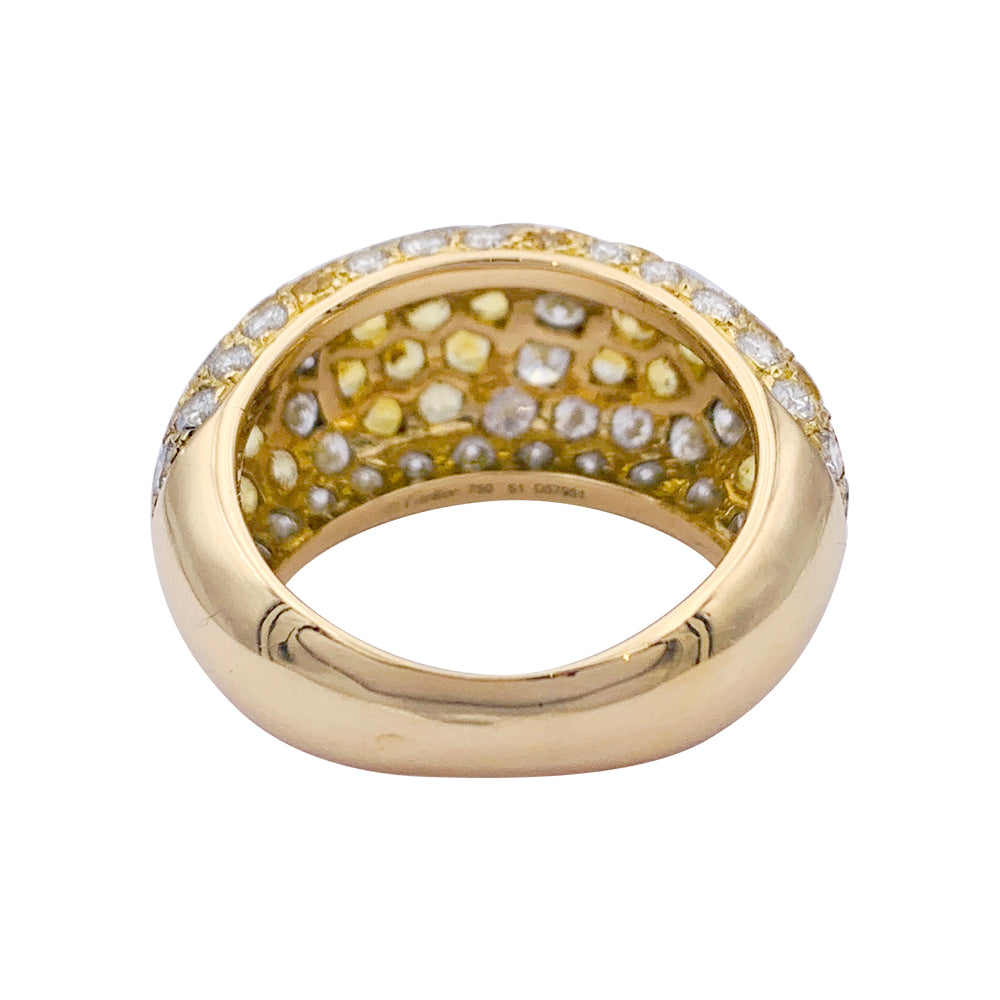 Cartier ring, "Sauvage", in yellow gold, diamonds, yellow sapphires.