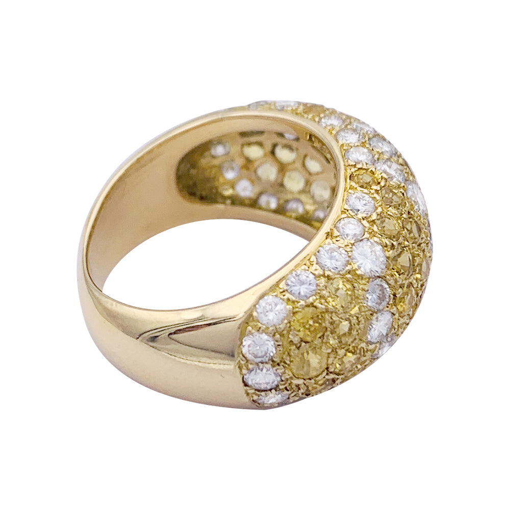 Cartier ring, "Sauvage", in yellow gold, diamonds, yellow sapphires.