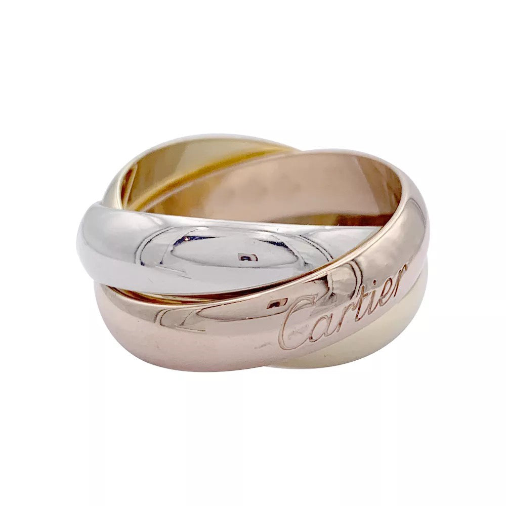 Bague Cartier "Trinity" 3 ors, grand modèle.