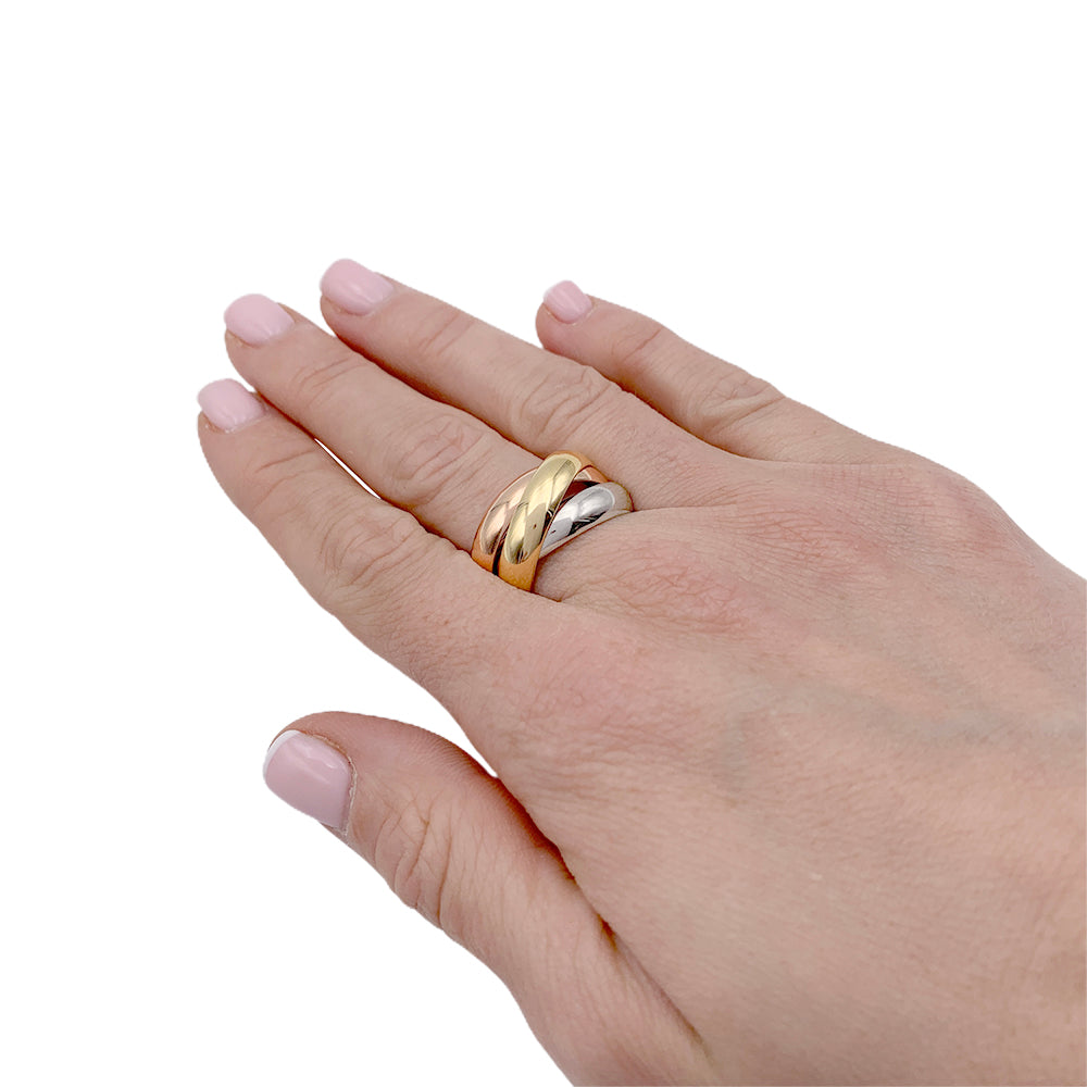 Bague Cartier "Trinity" 3 ors, grand modèle.