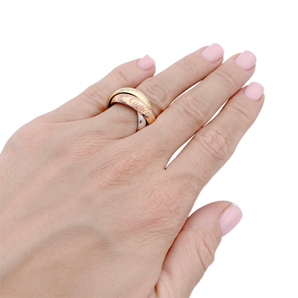 Bague Cartier "Trinity" 3 ors, grand modèle.