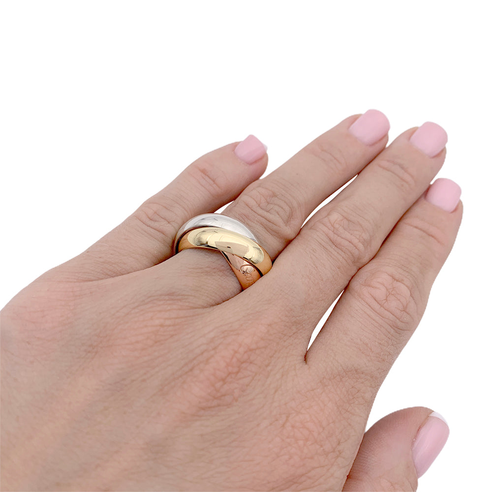 Bague Cartier "Trinity" 3 ors, grand modèle.