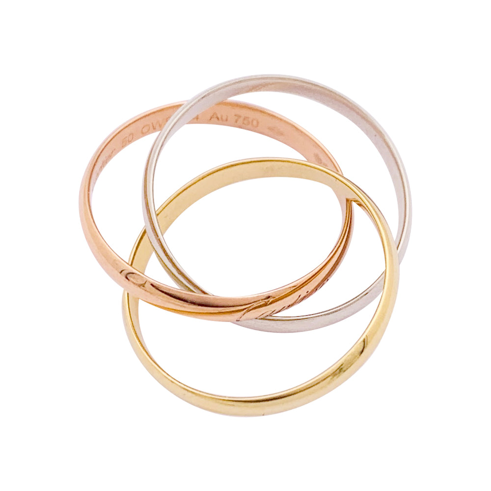 Bague Cartier "Trinity" trois ors.