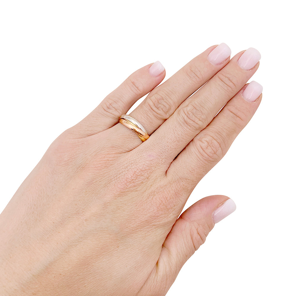 Bague Cartier "Trinity" trois ors.