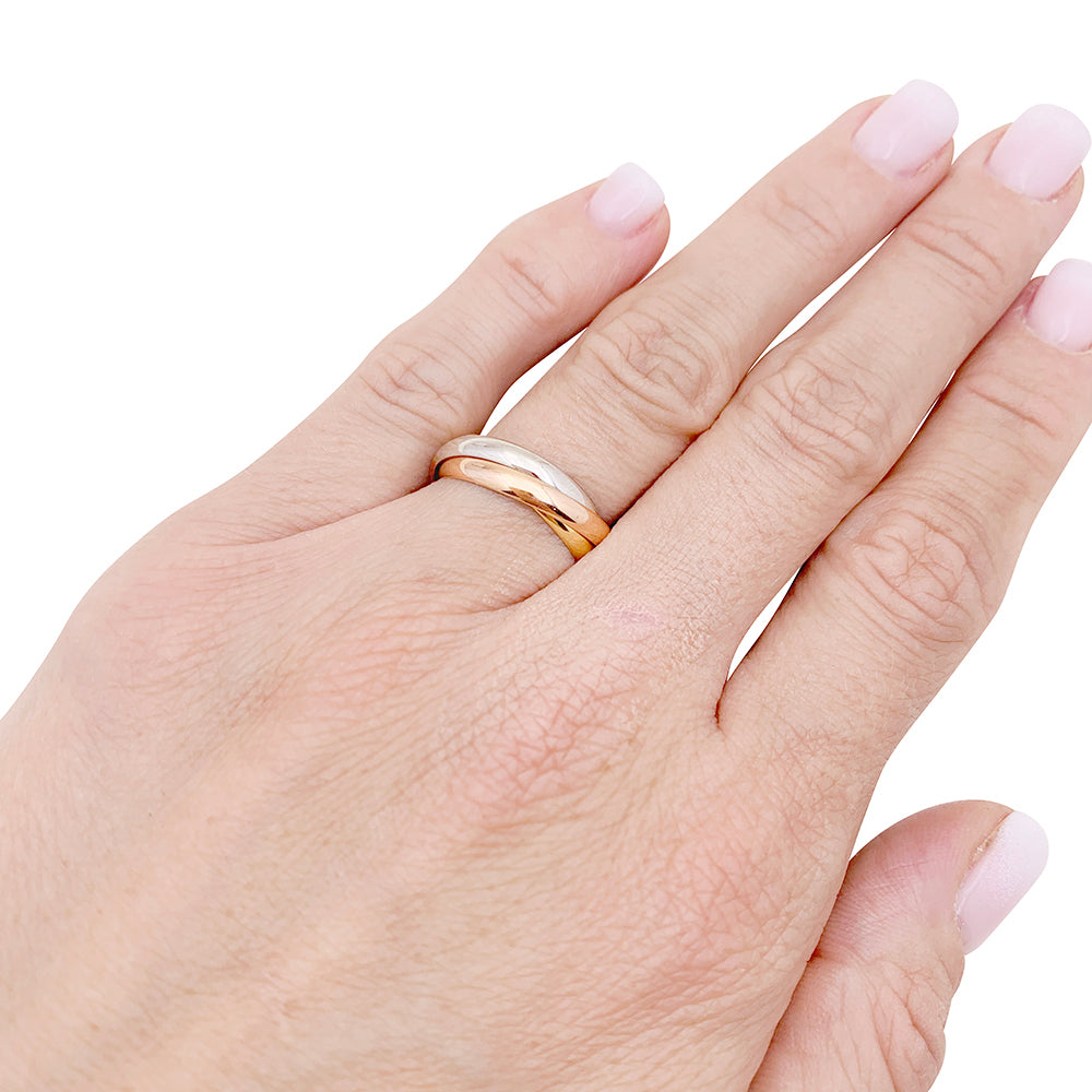 Bague Cartier "Trinity" trois ors.